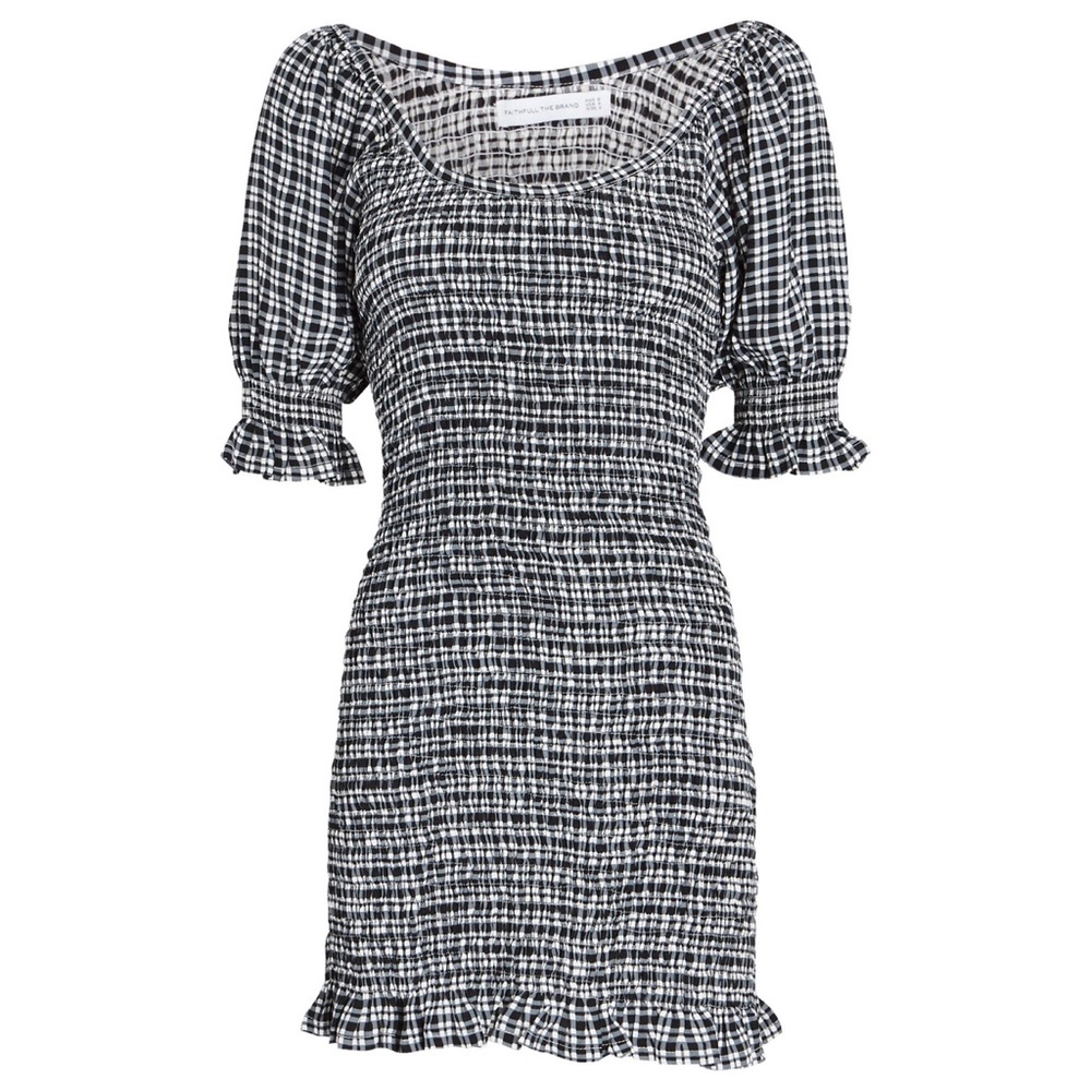Faithfull the Brand Black and White Mini Dress